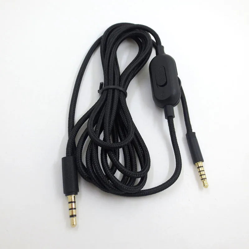 Black universal game headset audio cable with oxygen-free copper wiring