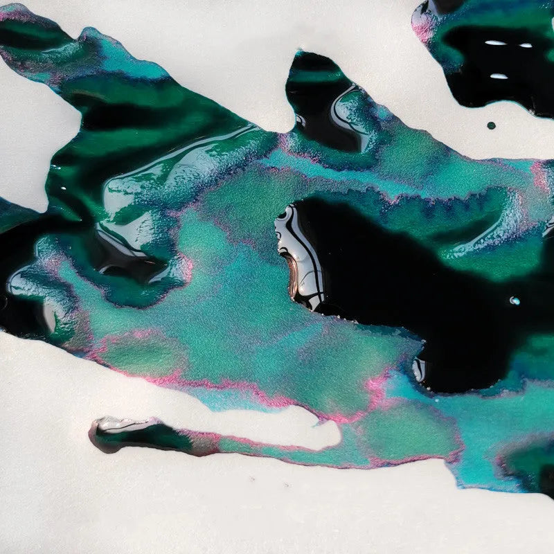 Bottle of strong sheen gradient ink with gold powder effects for fountain and dip pens