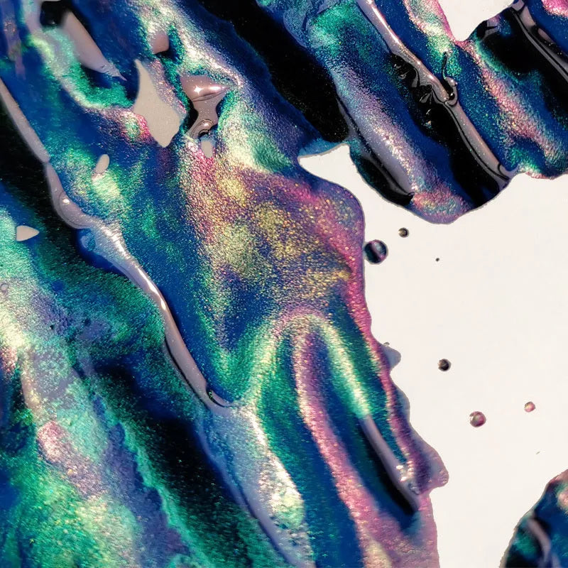 Bottle of strong sheen gradient ink with gold powder effects for fountain and dip pens