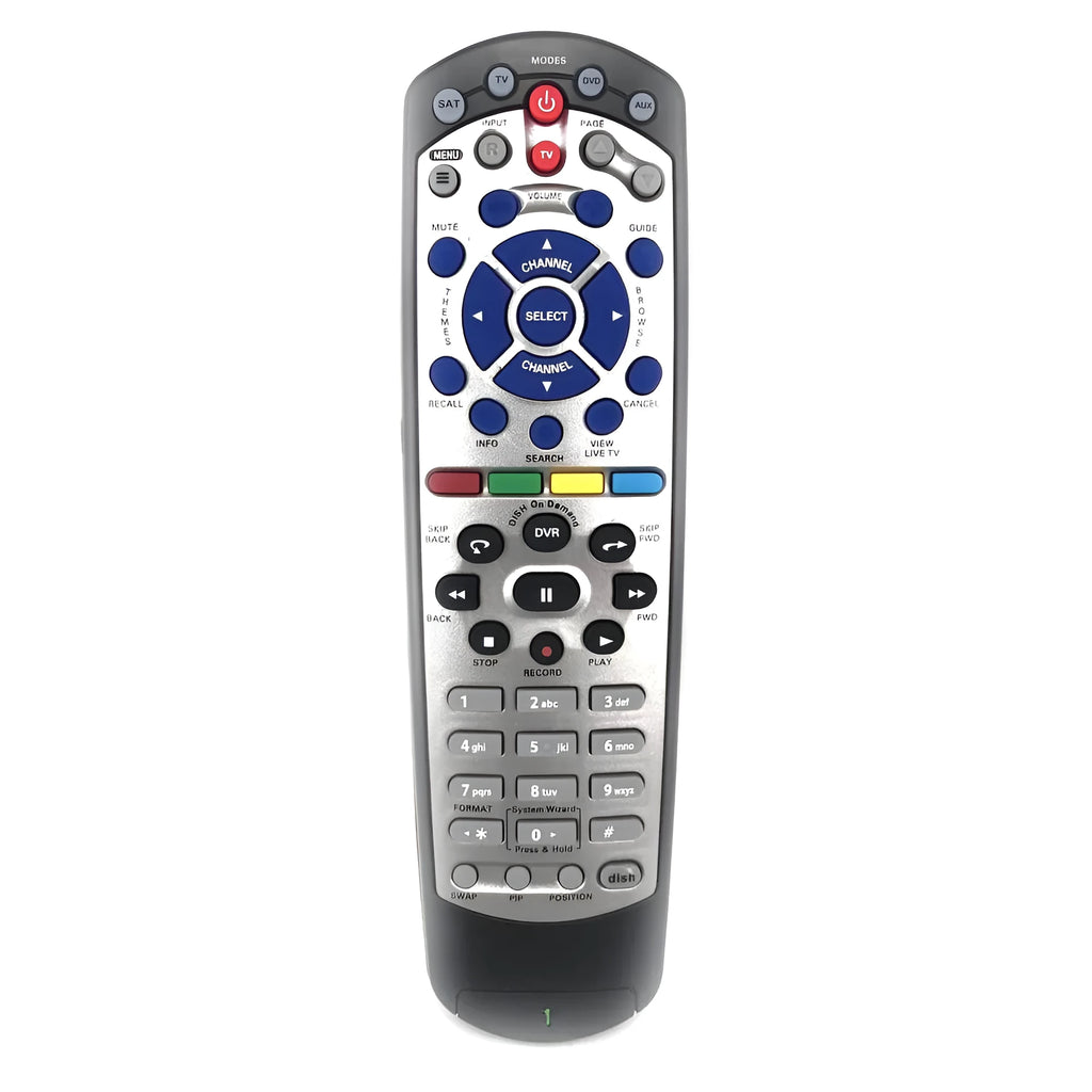 Black DISH Network universal remote control flat design compatible with satellite receivers code 20.1