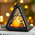 Halloween pumpkin lamp decoration in plastic and glass with battery-operated lighting