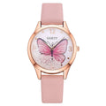 Gaiety women's silver wristwatch with a removable rhinestone butterfly on a leather strap, showing a round 39mm dial.