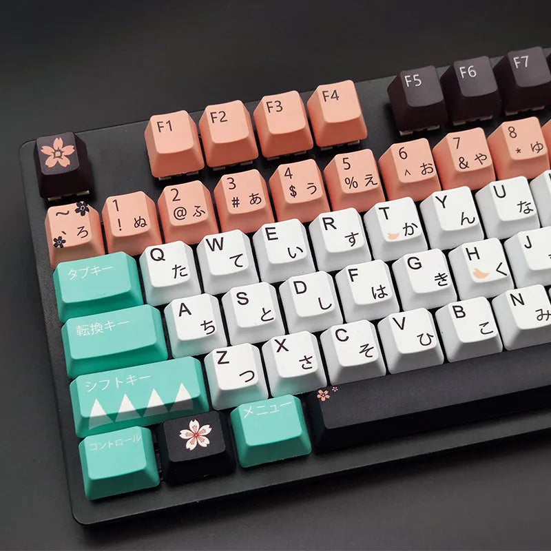 Green Cherry profile mechanical keyboard wireless replacement keycap set with USB connectivity