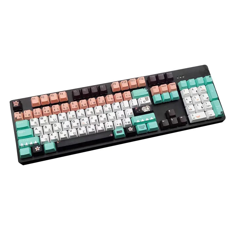 Green Cherry profile mechanical keyboard wireless replacement keycap set with USB connectivity