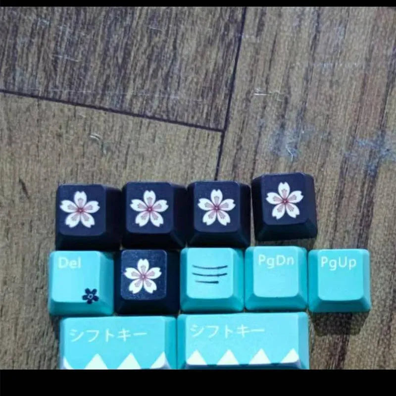 Green Cherry profile mechanical keyboard wireless replacement keycap set with USB connectivity