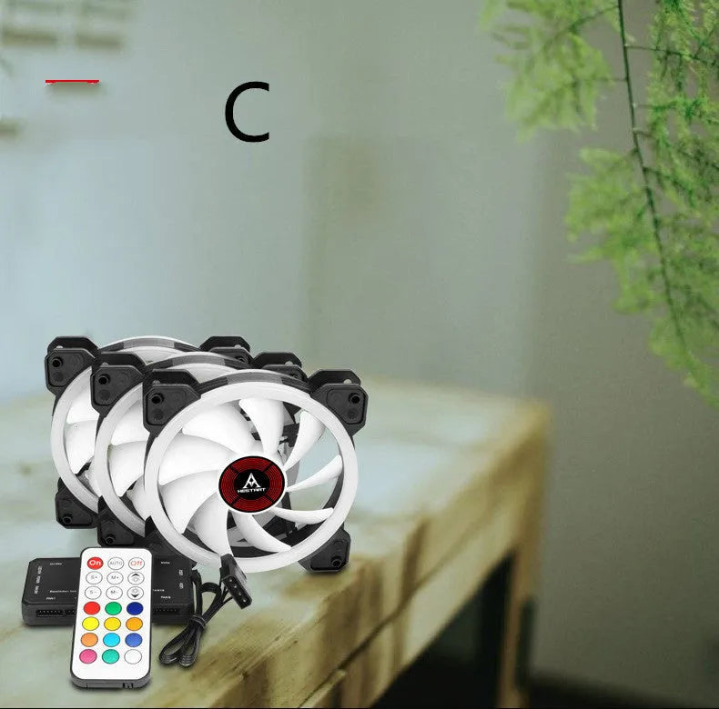 Camouflage pattern 12cm PC chassis fan with illuminated RGB lights