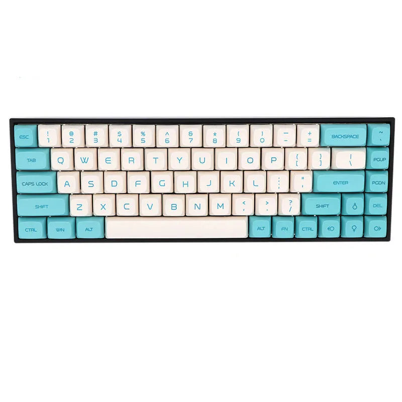 68-key PBT mechanical keyboard keycap set with 125 pieces and keypuller tool in blue colour option