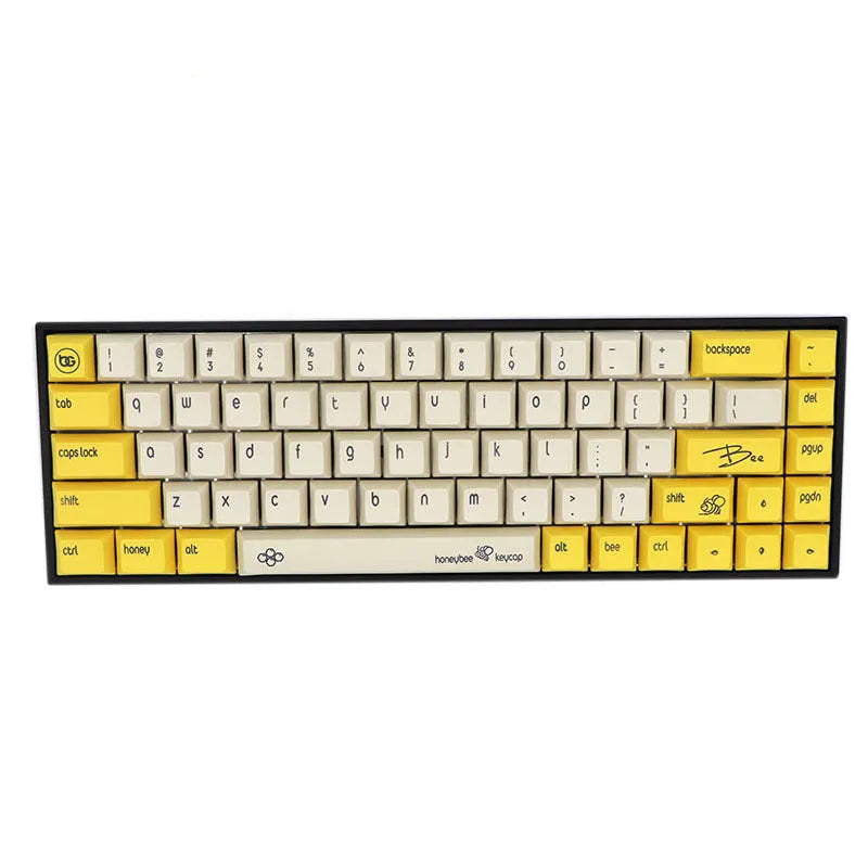 68-key PBT mechanical keyboard keycap set with 125 pieces and keypuller tool in blue colour option