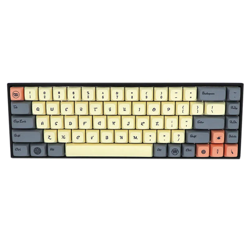 68-key PBT mechanical keyboard keycap set with 125 pieces and keypuller tool in blue colour option