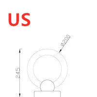 Nordic style circular wooden art chandelier with round acrylic shade, shown in two diameter sizes