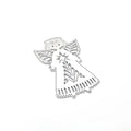 White carbon steel angel knife mould for embossing with 8x6cm dimensions and hanging ornament design