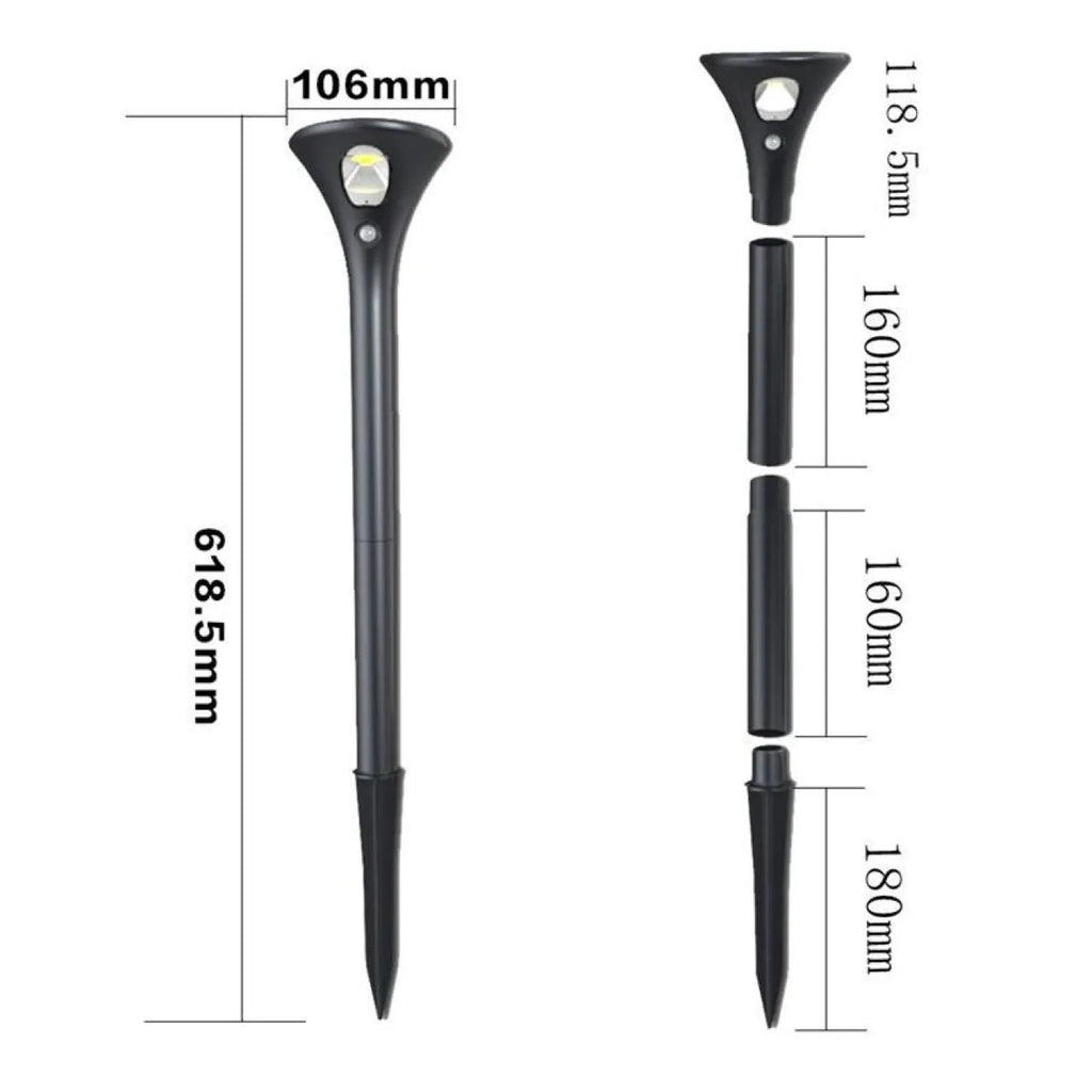 Solar induction ground plug light for outdoor garden with choice of 5000K or 3000K colour temperature