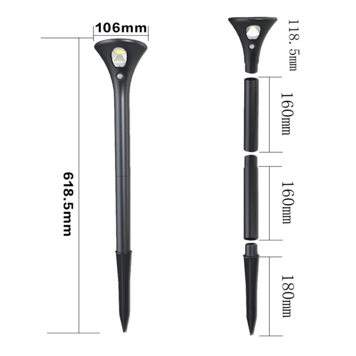 Solar induction ground plug light for outdoor garden with choice of 5000K or 3000K colour temperature