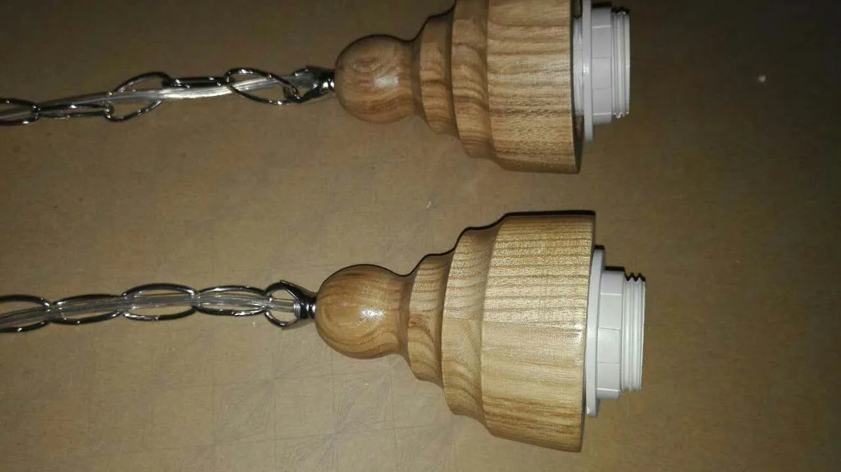 Glass wood grain single head pendant light with adjustable cord in a Nordic style setting