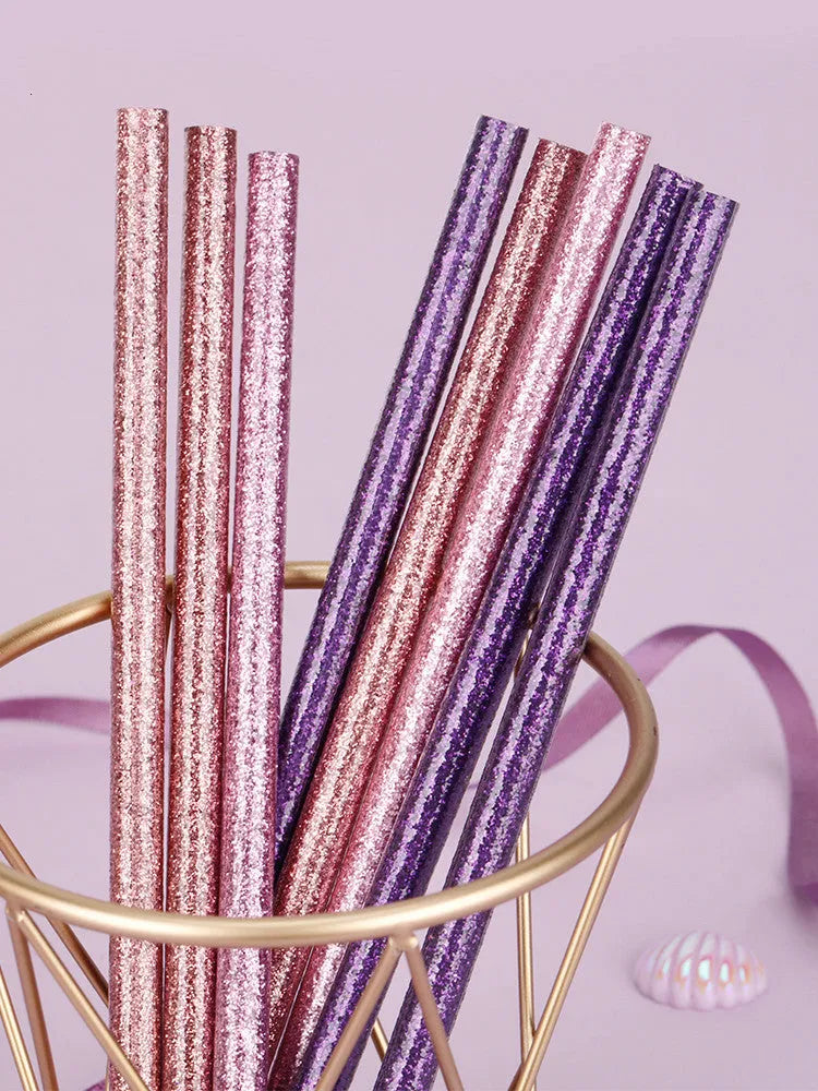 HB mixed colour graphite pencil pack in display box with purple glitter and pale pink pencils
