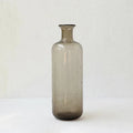 Geometric grey bubble glass vase with stained glass construction and electric stove pigment finish