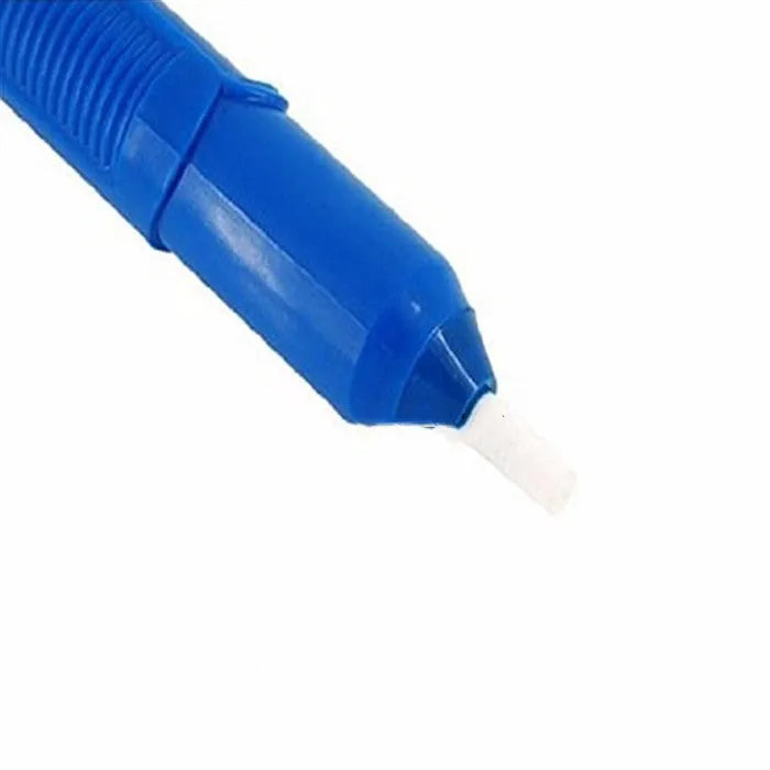 Gs-107 manual solder sucker desoldering tool in blue, gold, and silver colours.
