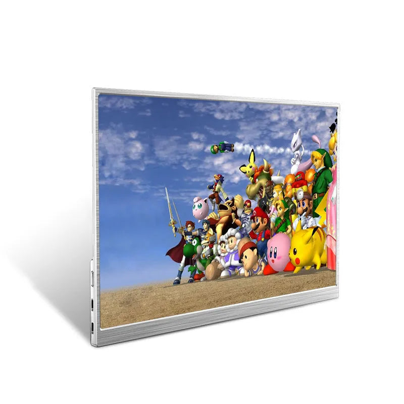 Zeuslap 15-inch ultra-thin portable IPS monitor with HDMI cable on a desk