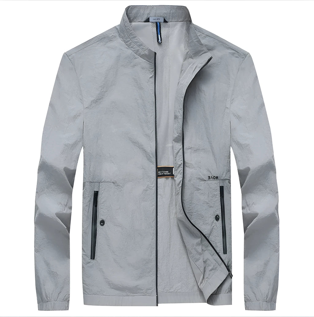 Kentino men's lightweight polyester sunscreen shirt in blue, available in Asian sizes.