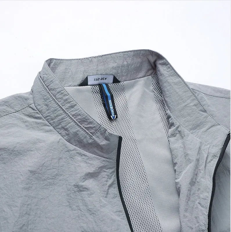Kentino men's lightweight polyester sunscreen shirt in blue, available in Asian sizes.