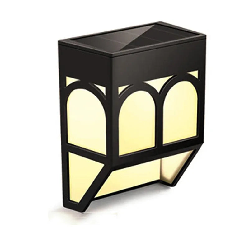 Outdoor solar wall lamp with solar panel for garden courtyard fence lighting