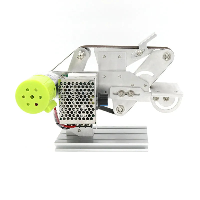 895 model fixed-angle desktop belt sharpener with speed adjustment dial and grinding belt