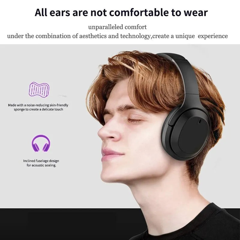 Black Gorsun E98 wireless over-ear Bluetooth headphones with adjustable headband.