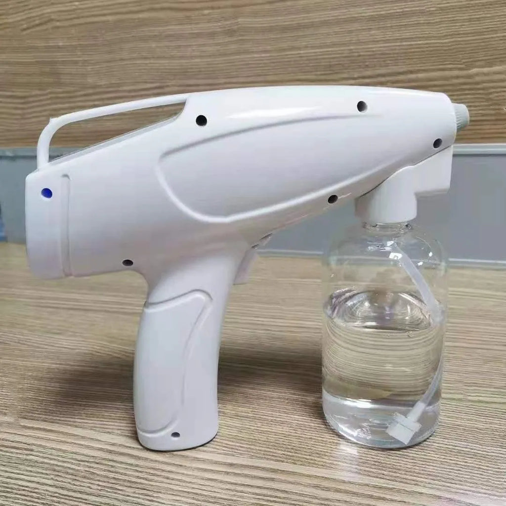 White handheld cordless electric spray gun with USB-C charging cable