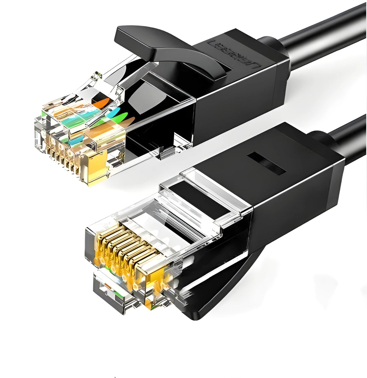 UGREEN CAT6 black network cable, 2 metres, gigabit Ethernet lead for 2–1000Mbps broadband