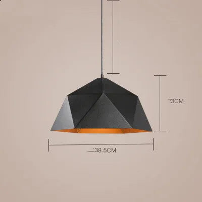 Nordic geometric single-head chandelier in black or white 25cm diameter