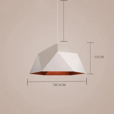 Nordic geometric single-head chandelier in black or white 25cm diameter