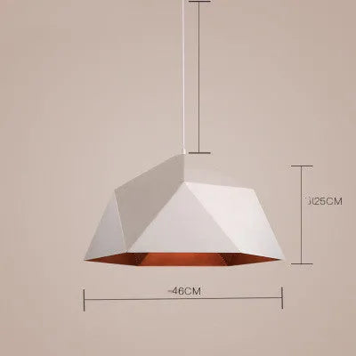 Nordic geometric single-head chandelier in black or white 25cm diameter