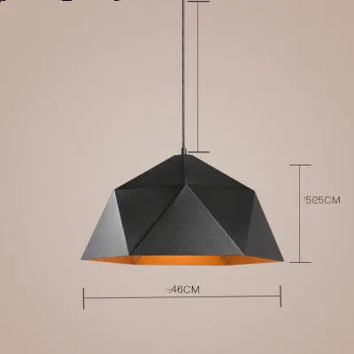 Nordic geometric single-head chandelier in black or white 25cm diameter