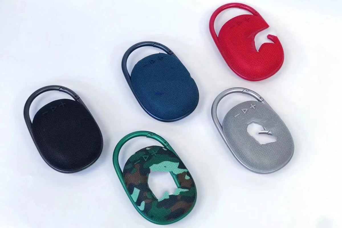 Small coloured 4th generation wireless Bluetooth speaker with USB port.