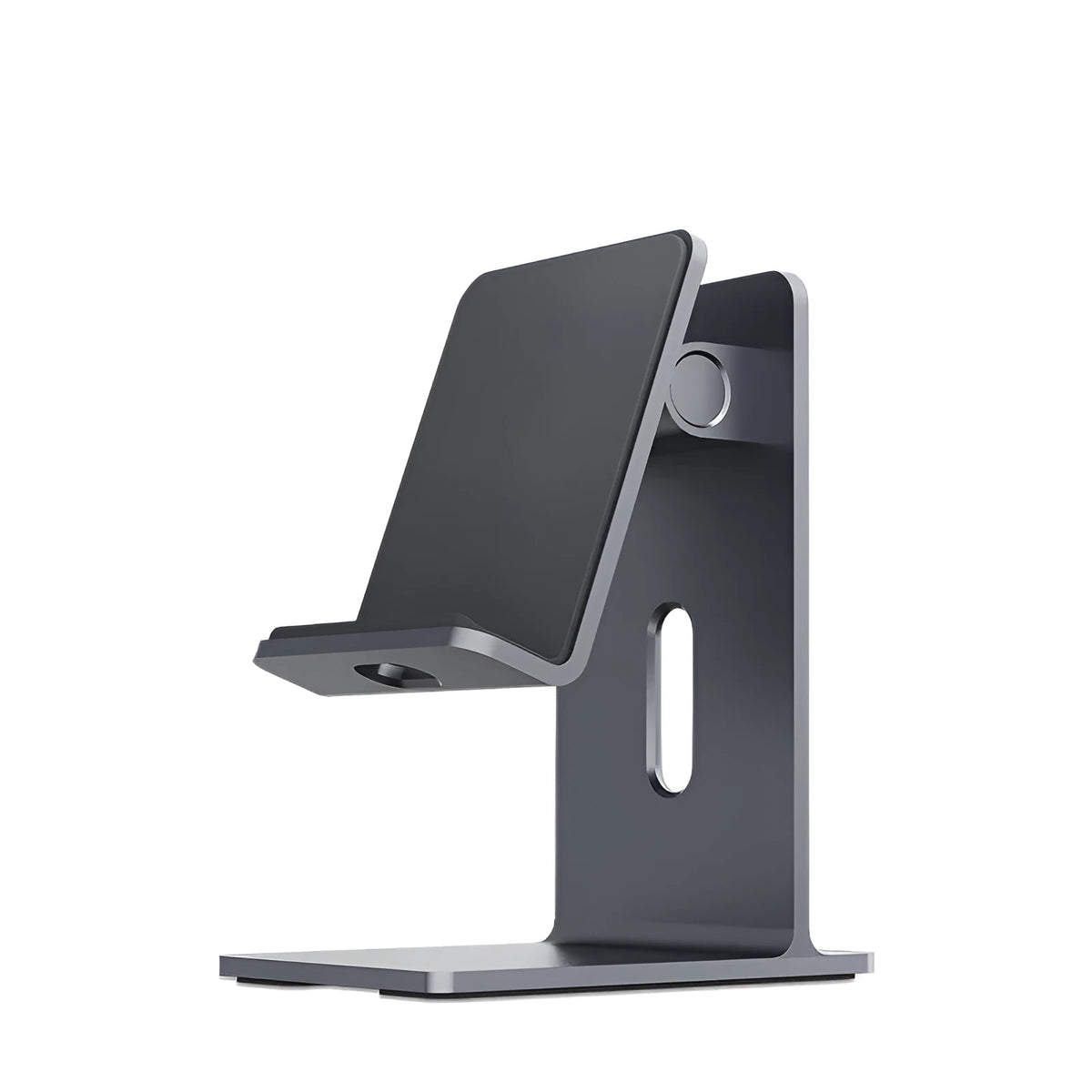 Alloy mobile phone holder bracket in Dark Space Gray and Streaming Silver colours