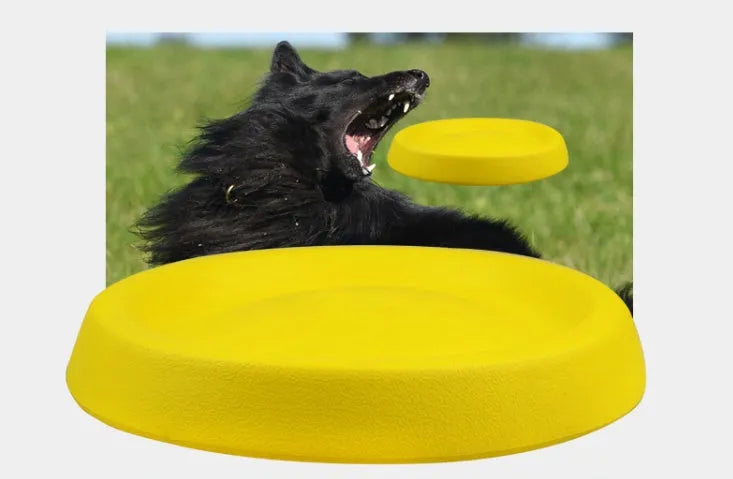 Bright yellow EVA plastic dog throwing toy weighing 70g for training and bonding games