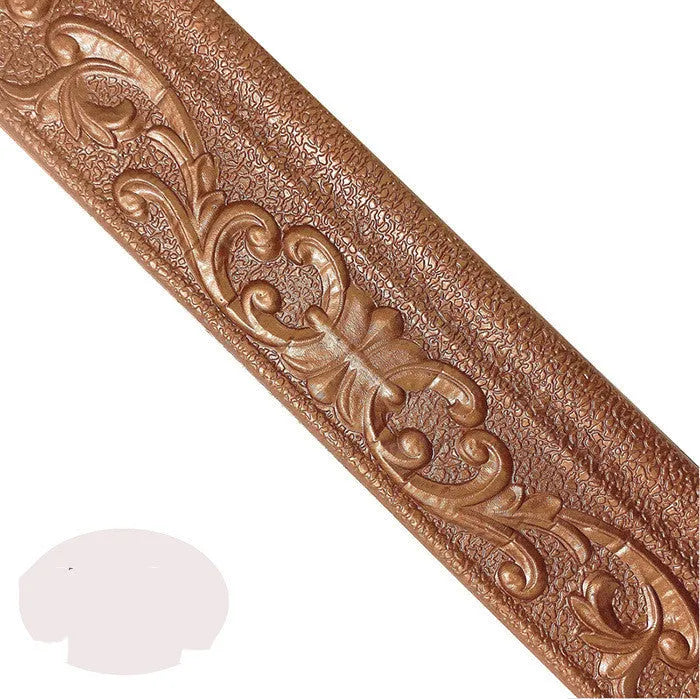 Self-adhesive decorative border skirting with grid pattern for living room wall protection