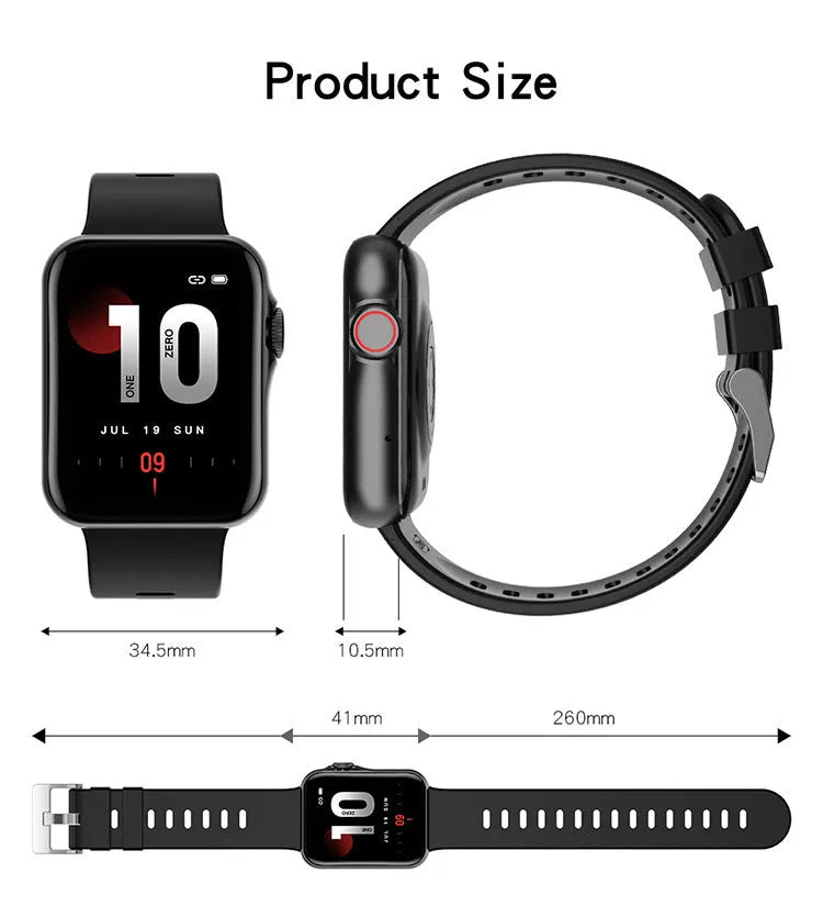 D06 colour screen Bluetooth smart watch with liquid silicone strap on a wrist.