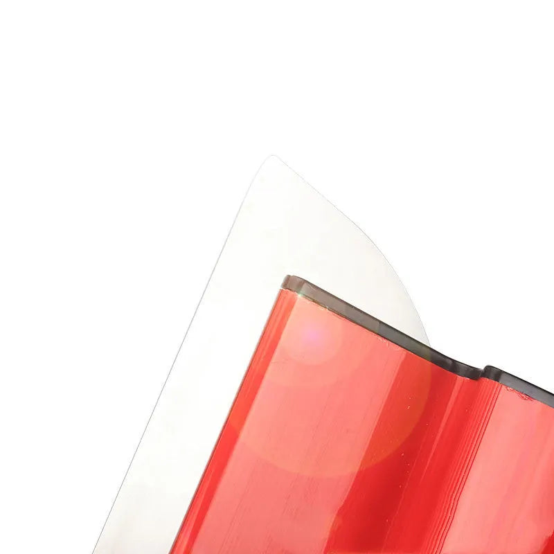 Red 40cm long levelling scraper tool for wall putty and wallpaper paste application.