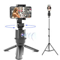 360-degree intelligent AI tracking pan tilt phone camera mount bracket for a smartphone on a selfie pole.