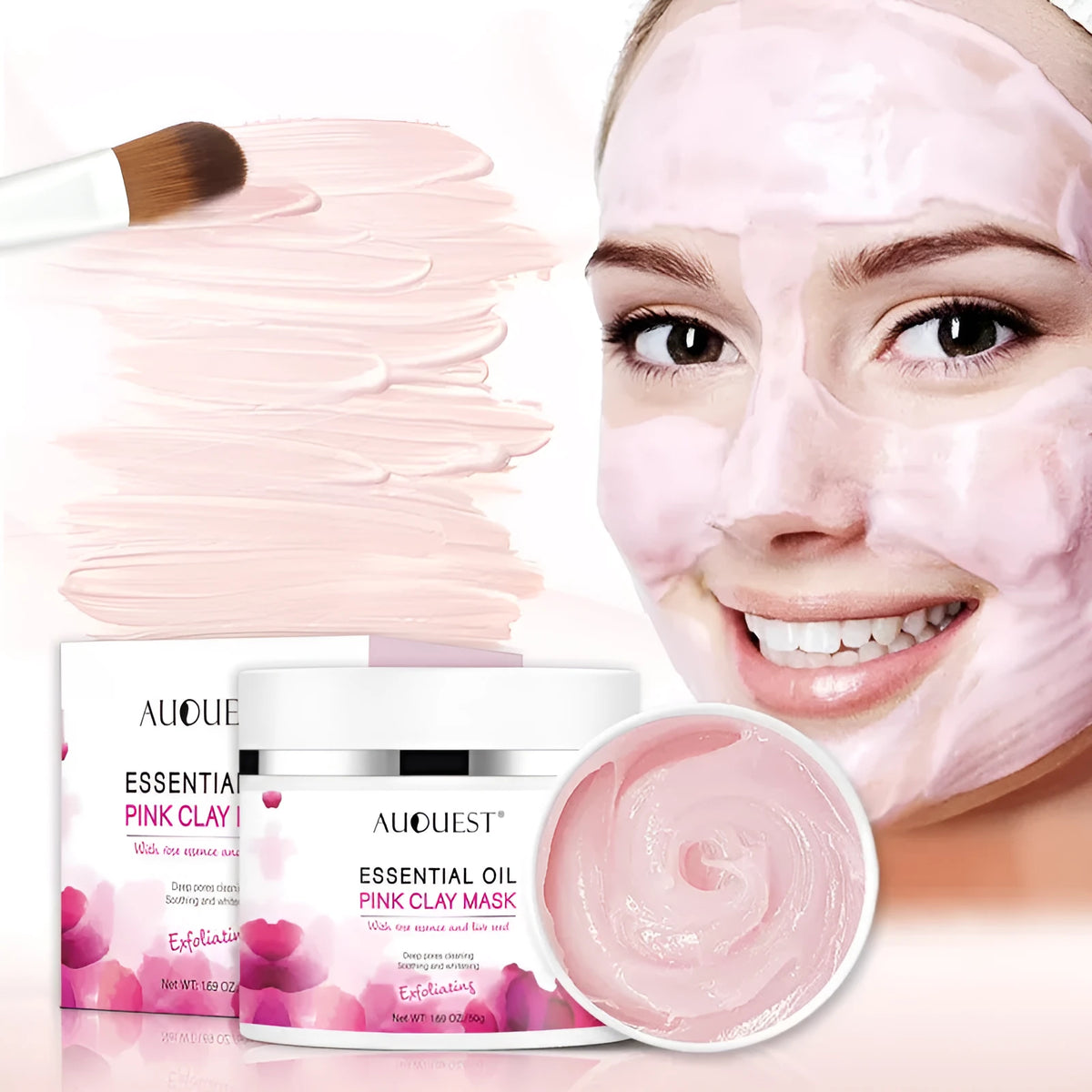 White 50g exfoliating mask paste with rosehip oil and hyaluronic acid for deep cleansing