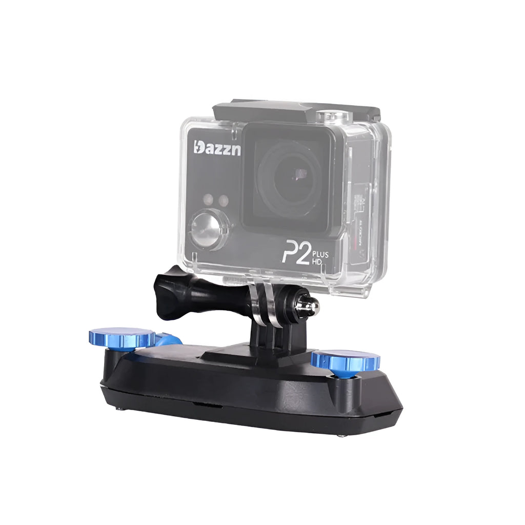 Blue plastic GoPro shoulder strap buckle mount for backpack camera attachment