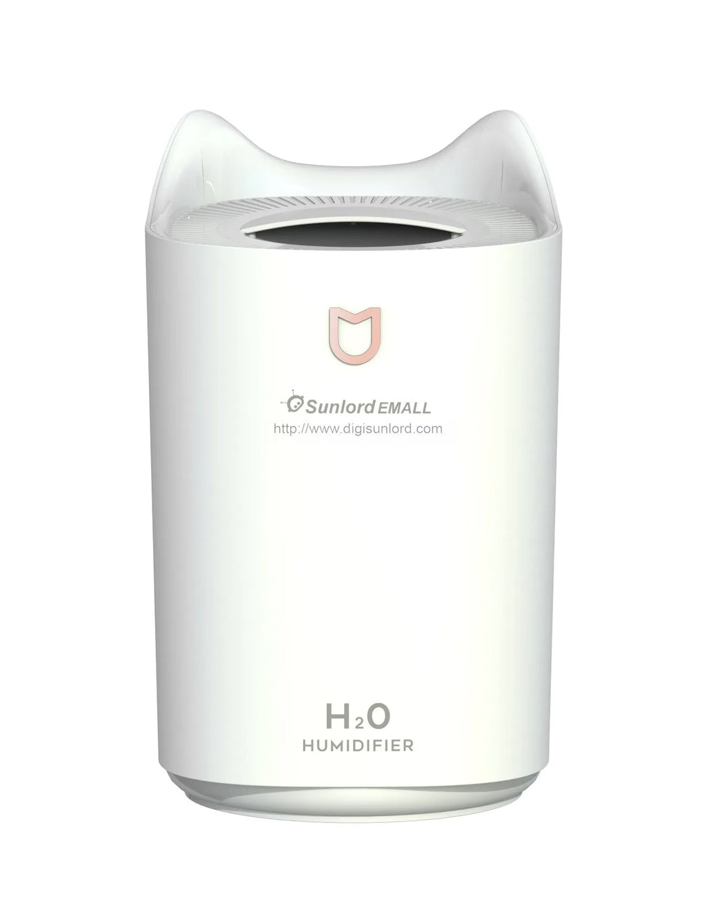 Double spray humidifier with three fog outlets in Coral Pink colour with USB cable