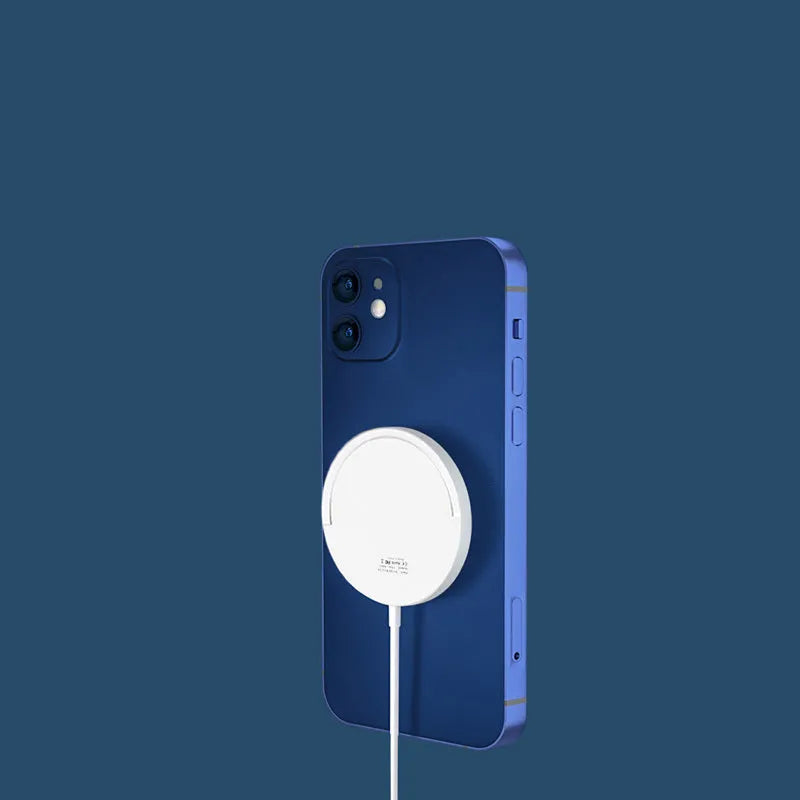 Black magnetic wireless charging bracket holding mobile phone at adjustable angle