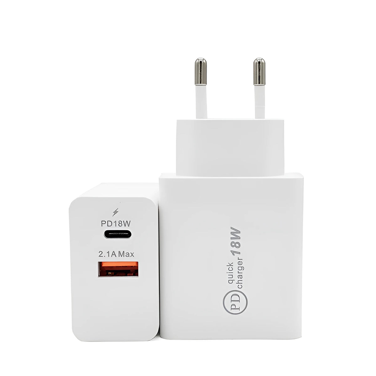 18W USB-C PD fast charger wall adapter with US plug in black colour