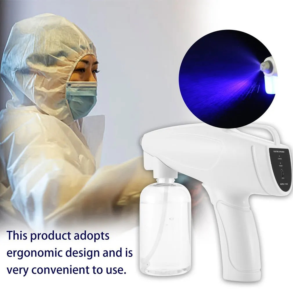 White handheld cordless electric spray gun with USB-C charging cable