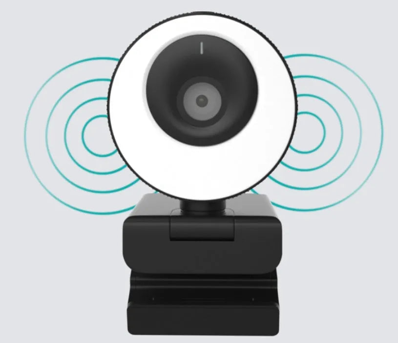 Black USB webcam with a magnetic privacy cover on a 1.7m cable for desktop and laptop computers.