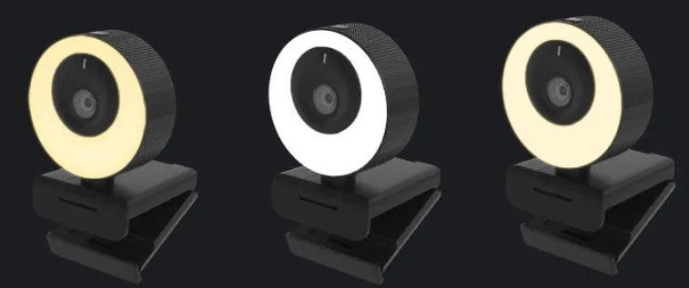 Black USB webcam with a magnetic privacy cover on a 1.7m cable for desktop and laptop computers.