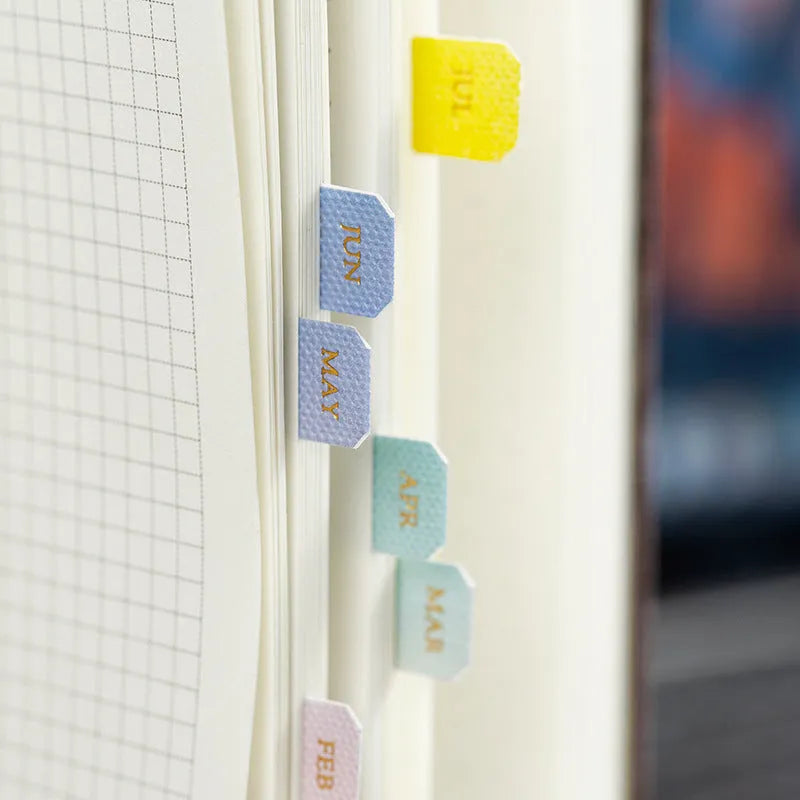 Transparent A5 Morandi gradient label sticker sheets showing colour transitions