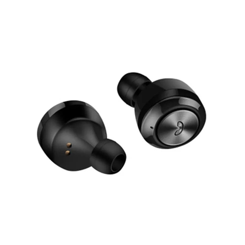 Black and white A6 TWS wireless Bluetooth earbuds with noise cancellation
